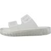 imageCUSHIONAIRE Pool Slides For Women Waterproof Double Buckle Adjustable SlipOn Womens Sandals For Beach Shower Casual WearClear