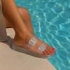 imageCUSHIONAIRE Pool Slides For Women Waterproof Double Buckle Adjustable SlipOn Womens Sandals For Beach Shower Casual WearClear