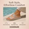 imageCUSHIONAIRE Pool Slides For Women Waterproof Double Buckle Adjustable SlipOn Womens Sandals For Beach Shower Casual WearClear