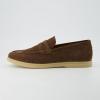 imageCUSHIONAIRE Selby Mens Genuine Leather SlipOn Casual Penny Loafers  Memory Foam Rubber SoleBrown Suede