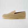 imageCUSHIONAIRE Selby Mens Genuine Leather SlipOn Casual Penny Loafers  Memory Foam Rubber SoleTaupe Suede