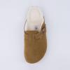 imageCUSHIONAIRE Womens Hana Cork footbed clog with Genuine Leather upper Faux Fur lining and ComfortBrown