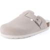 imageCUSHIONAIRE Womens Hana Cork footbed clog with Genuine Leather upper Faux Fur lining and ComfortStone