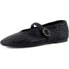 imageCUSHIONAIRE Bistro Mary Jane Flats for Women Woven Ballet Flats Shoes with Strap and Memory Foam for AllDay ComfortWoven Black
