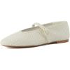 imageCUSHIONAIRE Bistro Mary Jane Flats for Women Woven Ballet Flats Shoes with Strap and Memory Foam for AllDay ComfortWoven Wheat