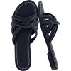 imageCUSHIONAIRE Laguna SlipOn Womens Sandals  Flat Braided Dressy Summer Sandals for WomenBlack