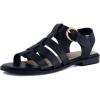 imageCUSHIONAIRE London Womens Strappy Fisherman Sandal  Vegan Leather Gladiator Style with Adjustable Ankle Strap  Memory FoamBlack