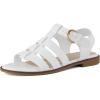 imageCUSHIONAIRE London Womens Strappy Fisherman Sandal  Vegan Leather Gladiator Style with Adjustable Ankle Strap  Memory FoamWhite