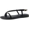 imageCUSHIONAIRE Luxor Sandals for Women Strappy Flat Thong Womens Sandals with Adjustable Ankle Strap and Memory FoamBlack