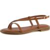 imageCUSHIONAIRE Luxor Sandals for Women Strappy Flat Thong Womens Sandals with Adjustable Ankle Strap and Memory FoamCognac