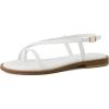 imageCUSHIONAIRE Luxor Sandals for Women Strappy Flat Thong Womens Sandals with Adjustable Ankle Strap and Memory FoamWhite