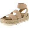 imageCUSHIONAIRE Mandy Wedge Sandals for Women  Strappy Platform Sandals with Arch Support Cute Summer EspadrilleStyle Platform Dressy SlipOnNude