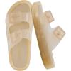 imageCUSHIONAIRE Pool Slides For Women Waterproof Double Buckle Adjustable SlipOn Womens Sandals For Beach Shower Casual WearChampagne