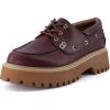 imageCUSHIONAIRE Womens Beam Chunky Boat Loafer Memory Foam Wide Widths AvailableBurgandy