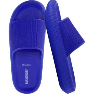 imageCUSHIONAIRE Feather EVA Mens Sandals  Slip On Recovery Slides Lightweight Water Shoes for MenCobalt Blue