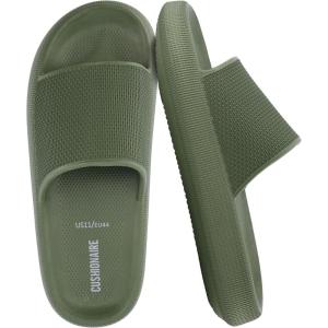 imageCUSHIONAIRE Feather EVA Mens Sandals  Slip On Recovery Slides Lightweight Water Shoes for MenGreen