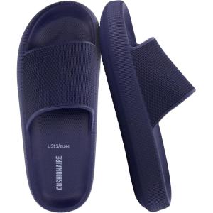 imageCUSHIONAIRE Feather EVA Mens Sandals  Slip On Recovery Slides Lightweight Water Shoes for MenNavy