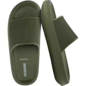 imageCUSHIONAIRE Feather EVA Mens Sandals  Slip On Recovery Slides Lightweight Water Shoes for MenOlive