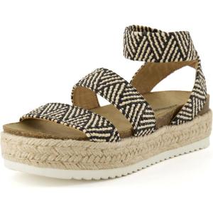 imageCUSHIONAIRE Mandy Wedge Sandals for Women  Strappy Platform Sandals with Arch Support Cute Summer EspadrilleStyle Platform Dressy SlipOnBT Raffia
