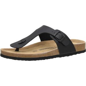 imageCUSHIONAIRE Mens Leah Cork footbed Sandal with ComfortBlack Nappa