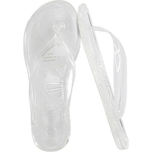imageCUSHIONAIRE Splash Jelly Flip Flops for Women With Flexible Sole Soft Footbed Summer Sandals for WomenClear