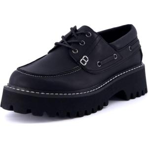 imageCUSHIONAIRE Womens Beam Chunky Boat Loafer Memory Foam Wide Widths AvailableBlack