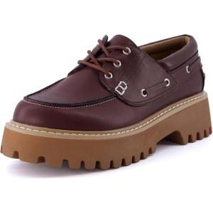 imageCUSHIONAIRE Womens Beam Chunky Boat Loafer Memory Foam Wide Widths AvailableBurgandy