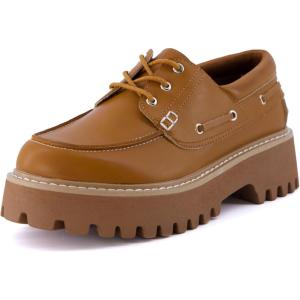 imageCUSHIONAIRE Womens Beam Chunky Boat Loafer Memory Foam Wide Widths AvailableTan