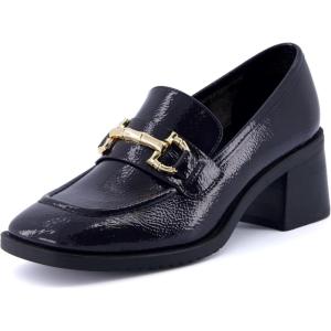 imageCUSHIONAIRE Womens Royal Block Heel Loafer Memory Foam Wide Widths AvailableCharcoal