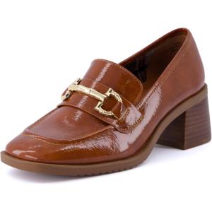 imageCUSHIONAIRE Womens Royal Block Heel Loafer Memory Foam Wide Widths AvailableCognac