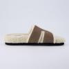 imageCUSHIONAIRE Cuddle Fur Slippers for Women Faux Shearling Slide Sandal Memory Foam Wide Widths AvailableTaupe
