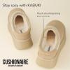 imageCUSHIONAIRE Kabuki Platform Boots Genuine Suede Fuzzy Mule Slippers for Women with Memory Foam  IndoorOutdoor Womens Slippers  Wide Widths AvailableBiscuit Suede