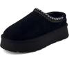 imageCUSHIONAIRE Kabuki Platform Boots Genuine Suede Fuzzy Mule Slippers for Women with Memory Foam  IndoorOutdoor Womens Slippers  Wide Widths AvailableBlack Suede