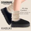 imageCUSHIONAIRE Kabuki Platform Boots Genuine Suede Fuzzy Mule Slippers for Women with Memory Foam  IndoorOutdoor Womens Slippers  Wide Widths AvailableBlack Suede