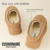 imageCUSHIONAIRE Kabuki Platform Boots Genuine Suede Fuzzy Mule Slippers for Women with Memory Foam  IndoorOutdoor Womens Slippers  Wide Widths AvailableChestnut Suede