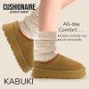 imageCUSHIONAIRE Kabuki Platform Boots Genuine Suede Fuzzy Mule Slippers for Women with Memory Foam  IndoorOutdoor Womens Slippers  Wide Widths AvailableChestnut Suede