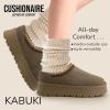 imageCUSHIONAIRE Kabuki Platform Boots Genuine Suede Fuzzy Mule Slippers for Women with Memory Foam  IndoorOutdoor Womens Slippers  Wide Widths AvailableTaupe Suede