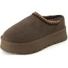 imageCUSHIONAIRE Kabuki Platform Boots Genuine Suede Fuzzy Mule Slippers for Women with Memory Foam  IndoorOutdoor Womens Slippers  Wide Widths AvailableTaupe Suede
