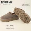 imageCUSHIONAIRE Kabuki Platform Boots Genuine Suede Fuzzy Mule Slippers for Women with Memory Foam  IndoorOutdoor Womens Slippers  Wide Widths AvailableTaupe Suede