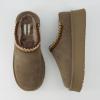 imageCUSHIONAIRE Kabuki Platform Boots Genuine Suede Fuzzy Mule Slippers for Women with Memory Foam  IndoorOutdoor Womens Slippers  Wide Widths AvailableTaupe Suede