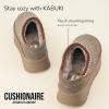 imageCUSHIONAIRE Kabuki Platform Boots Genuine Suede Fuzzy Mule Slippers for Women with Memory Foam  IndoorOutdoor Womens Slippers  Wide Widths AvailableTaupe Suede