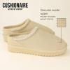 imageCUSHIONAIRE Keto Womens Slippers SlipOn Suede Mule Slipper  Cozy ampamp Stylish Memory Foam ampamp Faux Fur Lining Wide Widths AvailableBeige