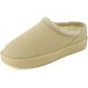 imageCUSHIONAIRE Keto Womens Slippers SlipOn Suede Mule Slipper  Cozy ampamp Stylish Memory Foam ampamp Faux Fur Lining Wide Widths AvailableBeige