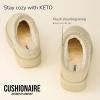 imageCUSHIONAIRE Keto Womens Slippers SlipOn Suede Mule Slipper  Cozy ampamp Stylish Memory Foam ampamp Faux Fur Lining Wide Widths AvailableBeige