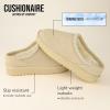 imageCUSHIONAIRE Keto Womens Slippers SlipOn Suede Mule Slipper  Cozy ampamp Stylish Memory Foam ampamp Faux Fur Lining Wide Widths AvailableBeige