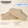 imageCUSHIONAIRE Keto Womens Slippers SlipOn Suede Mule Slipper  Cozy ampamp Stylish Memory Foam ampamp Faux Fur Lining Wide Widths AvailableBiscuit