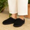 imageCUSHIONAIRE Keto Womens Slippers SlipOn Suede Mule Slipper  Cozy ampamp Stylish Memory Foam ampamp Faux Fur Lining Wide Widths AvailableBlack