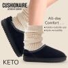 imageCUSHIONAIRE Keto Womens Slippers SlipOn Suede Mule Slipper  Cozy ampamp Stylish Memory Foam ampamp Faux Fur Lining Wide Widths AvailableBlack