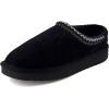 imageCUSHIONAIRE Keto Womens Slippers SlipOn Suede Mule Slipper  Cozy ampamp Stylish Memory Foam ampamp Faux Fur Lining Wide Widths AvailableBlack