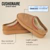 imageCUSHIONAIRE Keto Womens Slippers SlipOn Suede Mule Slipper  Cozy ampamp Stylish Memory Foam ampamp Faux Fur Lining Wide Widths AvailableChestnut